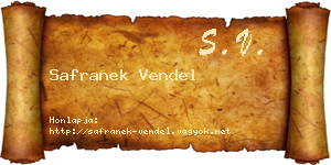 Safranek Vendel névjegykártya